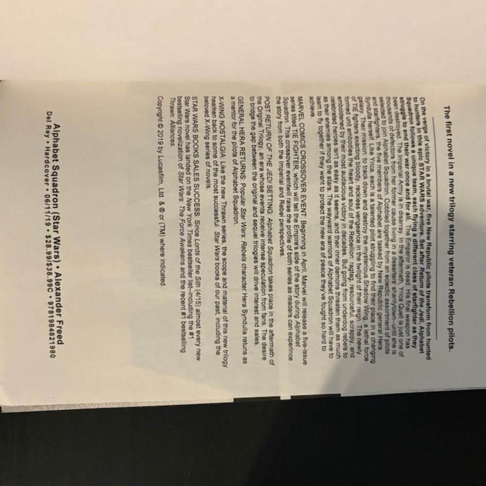 Advance Reader Copy Star Wars Alphabet Squadron Uncorrected Proof Paperback Rare - Picture 5 of 5